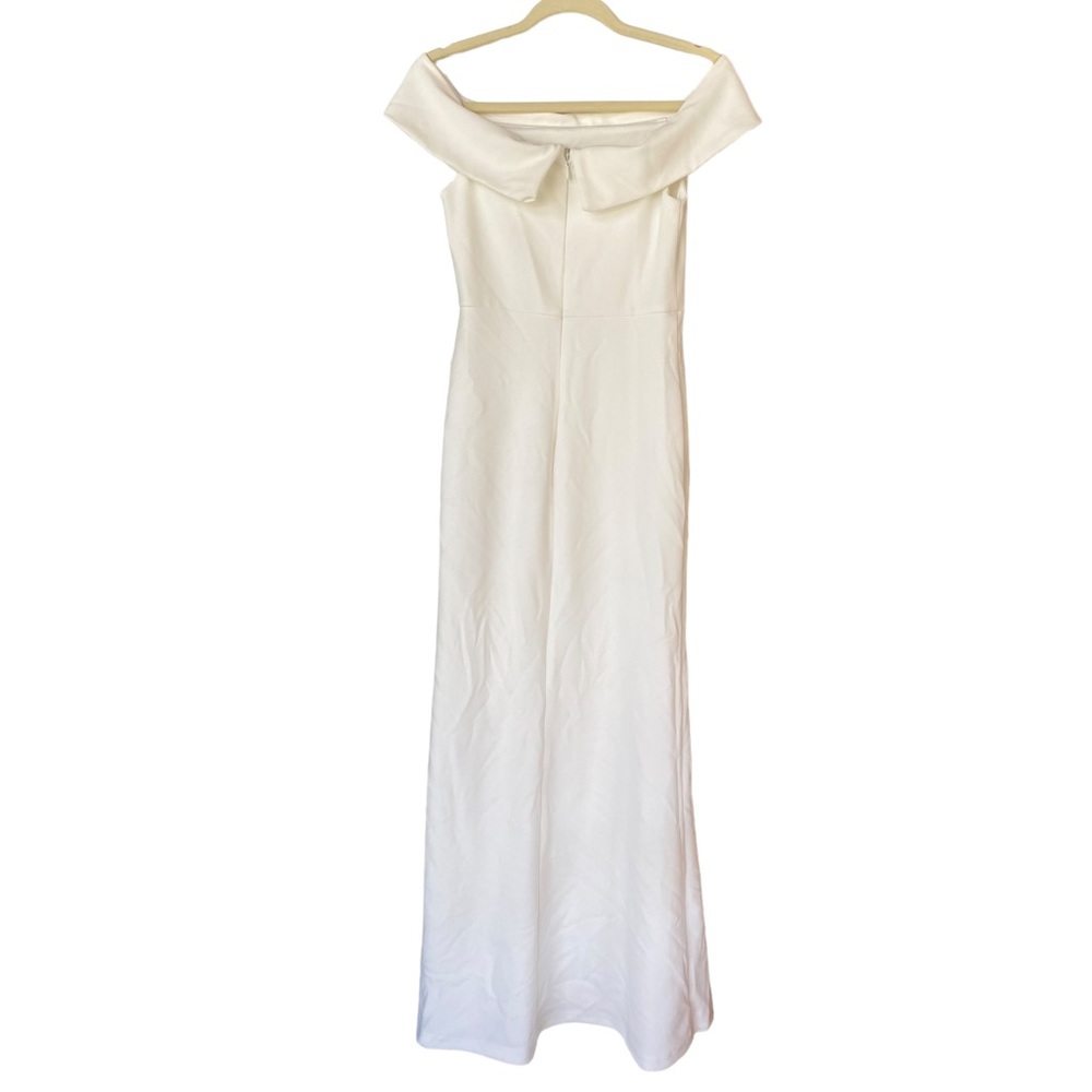 Lulus White Aveline Off The Shoulder Maxi Wedding Dress Dress Women’s Size Small - Picture 9 of 11